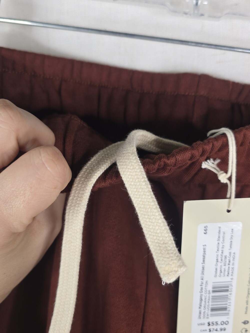 Pact Womens Small One For All Unisex Mahogany Dark Burnt Orange Sweatpants - Picture 4 of 9